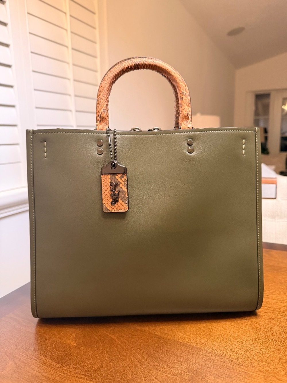 Coach Restored Rogue Bag With Snakeskin Detail
